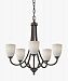 F2584/5HTBZ - Feiss - Perry - Five Light Chandelier Heritage Bronze Finish with White Opal Etched Glass - Perry