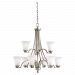 31377BLE-965 - Sea Gull Lighting - Somerton - Nine Light 2-Tier Chandelier Antique Brushed Nickel Finish with Satin Etched Glass - Somerton
