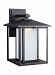 8903191S-12 - Sea Gull Lighting - Hunnington - 14 14W 1 LED Large Outdoor Wall Lantern Black Finish with Etched Seeded Glass - Hunnington