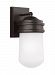 8512601-71 - Sea Gull Lighting - Mount Greenwood - One Light Small Outdoor Wall Lantern Medium Base: 60W Antique Bronze Finish with Frosted Seeded Glass - Mount Greenwood