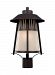 8211701EN-746 - Sea Gull Lighting - Hamilton Heights - One Light Outdoor Post Lantern Oxford Bronze Finish with Smoky Parchment Glass - Hamilton Heights