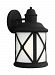 8721451EN-12 - Sea Gull Lighting - Lakeview - 9W One Light Outdoor Large Wall Lantern Black Finish with Etched Seeded Glass - Lakeview