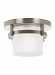 88115EN-962 - Sea Gull Lighting - Eternity - One Light Outdoor Flush Mount Brushed Nickel Finish with Clear/Satin Etched Glass - Eternity