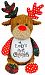 Personalized Stuffed Christmas Harlequin Reindeer, Embroidered for Child's First Christmas
