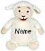 Personalized Stuffed Fluffy White Lamb with Embroidered Name