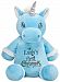 Personalized Stuffed Blue Unicorn, Embroidered for Child's First Christmas