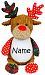 Personalized Stuffed Christmas Harlequin Reindeer with Embroidered Name