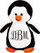 Personalized Stuffed Penguin with Embroidered Curl Monogram