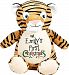 Personalized Stuffed Tiger, Embroidered for Child's First Christmas