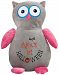 Personalized Stuffed Grey and Fuschia Owl, Embroidered for Child's First Halloween