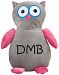 Personalized Stuffed Grey and Fuschia Owl with Embroidered Initials