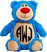 Personalized Stuffed Turquoise Bear with Embroidered Circle Monogram