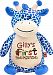Personalized Stuffed Blue Giraffe, Embroidered for Child's First Thanksgiving