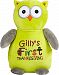 Personalized Stuffed Neon Green and Grey Owl, Embroidered for Child's First Thanksgiving