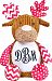 Personalized Stuffed Pink Harlequin Deer with Embroidered Carson Monogram