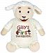 Personalized Stuffed Fluffy White Lamb, Embroidered for Child's First Thanksgiving