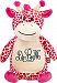 Personalized Stuffed Pink Giraffe with Embroidered Lace Monogram