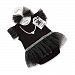 Baby Aspen My First Party Dress with Headband, Black/White/Silver