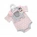 Baby Aspen Little Peanut Elephant Layette and Bib Gift Set, Pink/Grey/White