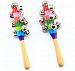 ITEMSHIP Wooden Toys Musical Instruments Rod bell rattles Baby Rainbow Rattle Children rattles
