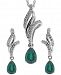 Emerald (3/4 ct. t. w. ) and White Topaz (3/8 ct. t. w. ) Jewelry Set in Sterling Silver