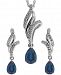 Sapphire (1-1/10 ct. t. w. ) and White Topaz (3/8 ct. t. w. ) Jewelry Set in Sterling Silver