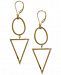 Oval and Triangle Geometric Earrings in 14k Gold