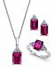 Lab-Created Ruby (5 ct. t. w. ) and White Sapphire (3/8 ct. t. w. ) Jewelry Set in Sterling Silver