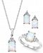 Lab-Created Opal (1-1/2 ct. t. w. ) and White Sapphire (3/8 ct. t. w. ) Jewelry Set in Sterling Silver