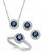 Sapphire (2-1/2 ct. t. w. ) and White Topaz (1/2 ct. t. w. ) Jewelry Set in Sterling Silver