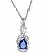 Sapphire (1-1/3 ct. t. w. ) and Diamond (1/5 ct. t. w. ) Pendant Necklace in 14k White Gold
