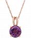 Amethyst (2-1/2 ct. t. w. ) and Diamond (1/8 ct. t. w. ) Pendant Necklace in 14k Rose Gold