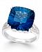 London Blue Topaz (8-1/2 ct. t. w. ) and Diamond (1/2 ct. t. w. ) Ring in Sterling Silver