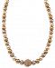 Carolee Necklace, Gold Glass Pearl and Fireball
