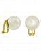 Majorica 18k Gold over Sterling Silver Earrings, Organic Man-Made Pearl Clip On Earrings
