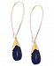 Robert Lee Morris Soho Earrings, Gold-Tone Blue Oval Bead Drop Earrings
