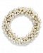 Charter Club Gold-Tone Glass Pearl and Bead Cluster Bracelet