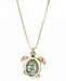 Betsey Johnson Gold-Tone Glass Pearl Crystal Turtle Pendant