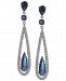 Carolee Earrings, Silver-Tone Blue Glass Bead Linear Drop Earrings