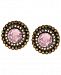 Betsey Johnson Gold-Tone Crystal Gem Button Stud Earrings