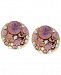 Betsey Johnson Gold-Tone Pink Faceted Bead Stud Earrings