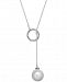 Inc International Concepts Imitation Pearl and Pave Circle Lariat Necklace, Created for Macy's