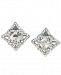 Carolee Silver-Tone Geometric Crystal Clip-On Earrings