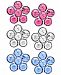 Children's 3-Pc. Set Crystal Flower Stud Earrings in Sterling Silver