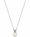 Majorica Silver-Tone Imitation Pearl Pendant Necklace