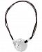 Robert Lee Morris Soho Silver-Tone Leather Hammered Disc Pendant Necklace