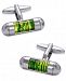 Sutton by Rhona Sutton Men's Stainless Steel Green Level Tube Cuff Links