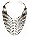 Thalia Sodi Gold-Tone Multi-Row Black Bead Bib Necklace, Created for Macy's