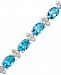 Sterling Silver Bracelet, Blue Topaz (14-1/2 ct. t. w. ) and Diamond Accent