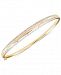 Diamond Three-Row Bangle Bracelet (1/2 ct. t. w. ) in 14K Yellow Gold over Sterling Silver